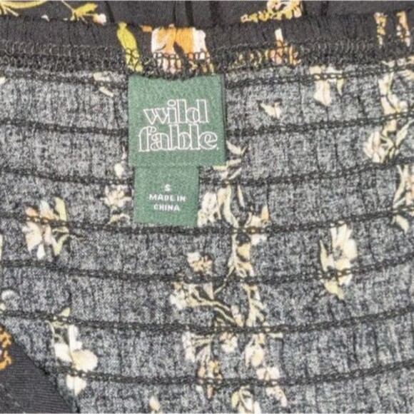 NWT Wild Fable Dress S Women's Black Floral Floral Ruffle Apron Front Sundress - Picture 6 of 7